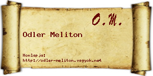 Odler Meliton névjegykártya